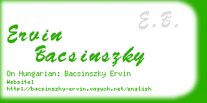 ervin bacsinszky business card